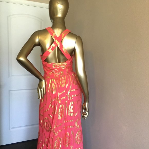 AIDAN MATTOX Metallic Silk Organza Gown 💫 - Picture 8 of 11